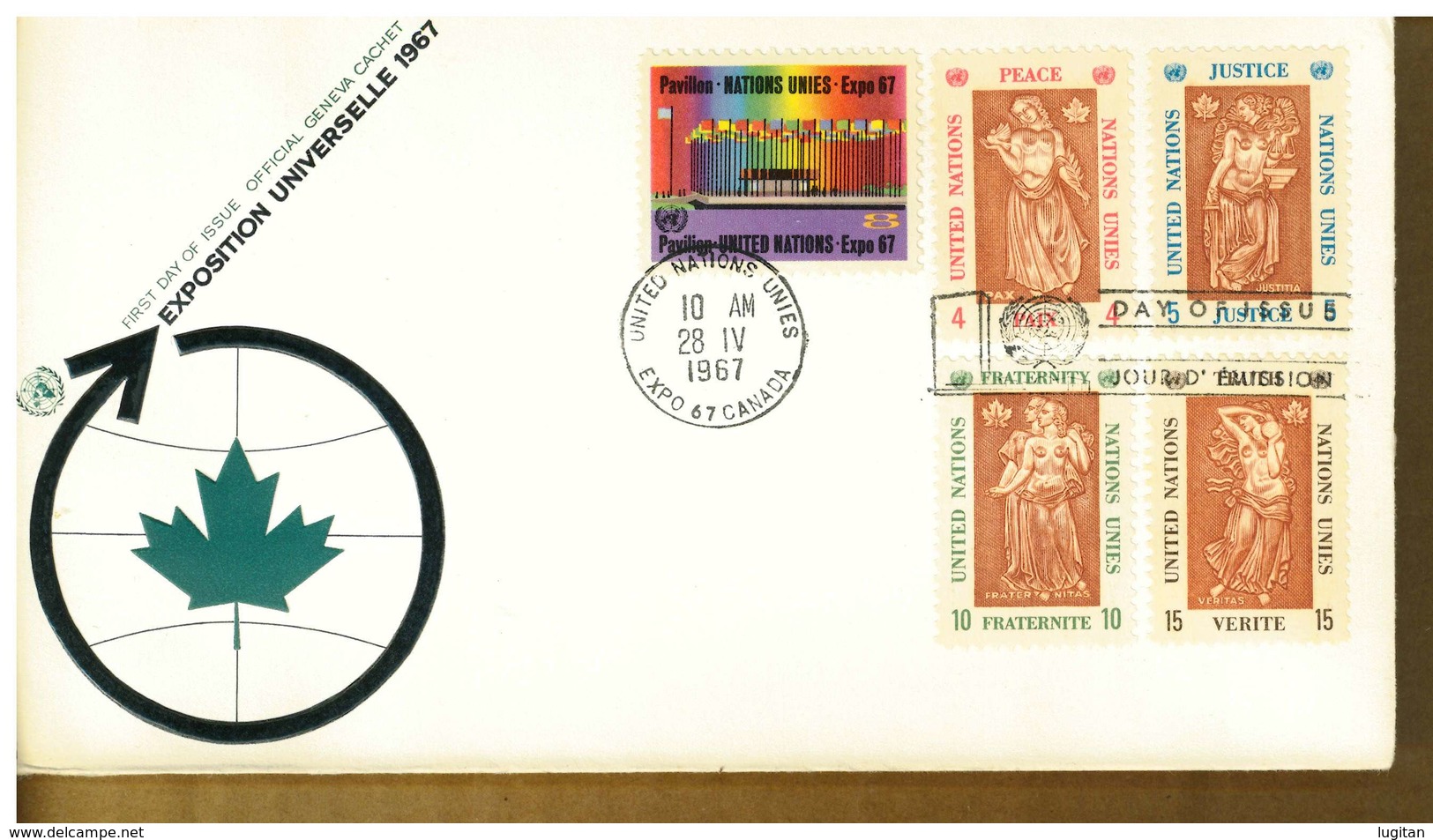 NAZIONI UNITE - UNITED NATION - Y 1967 - ESPOSIZIONE UNIVERSALE - FDC - FDC