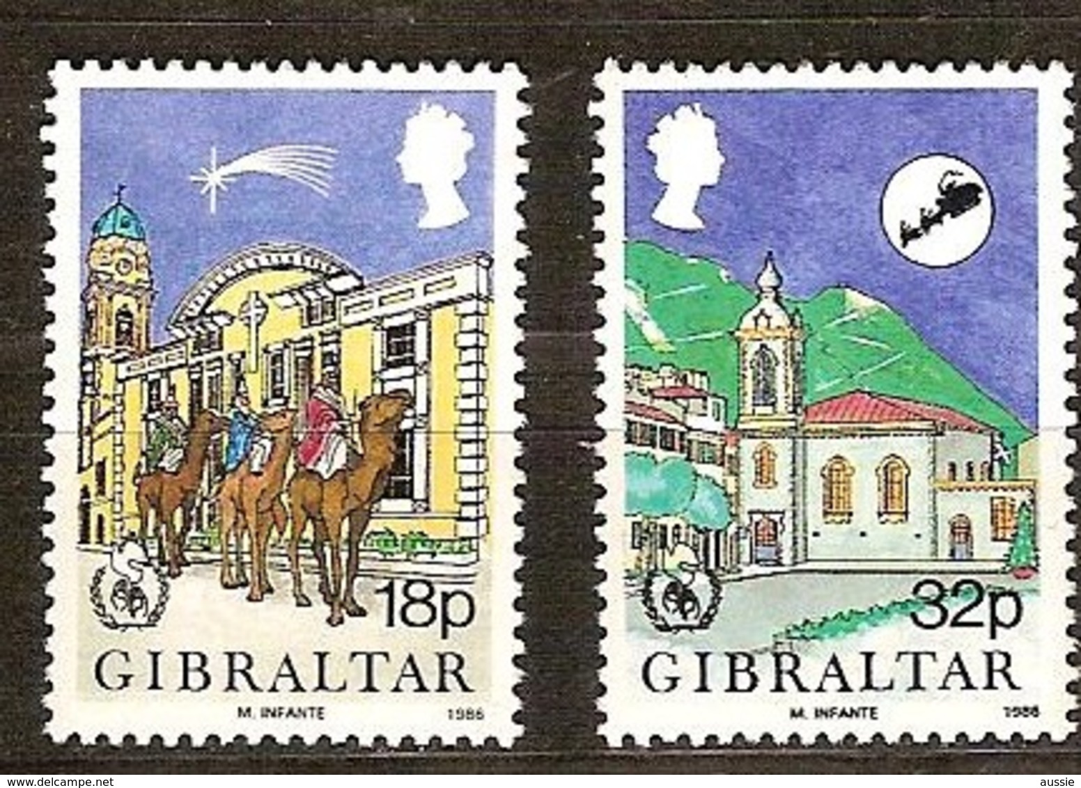 Gibraltar 1986 Yvertn° 526-527 *** MNH  Cote 4,00 Euro Noël Kerstmis Christmas - Gibraltar