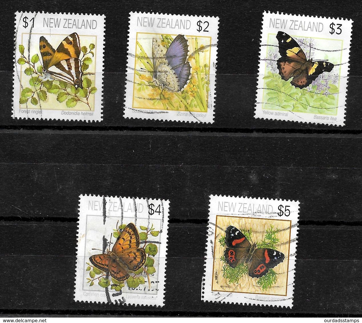 New Zealand 1991 Butterflies, Complete Set Used (J126) - Used Stamps