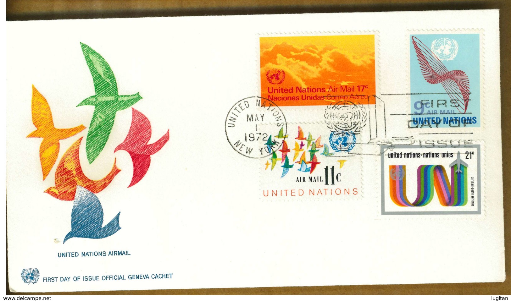 NAZIONI UNITE - UNITED NATION - Y 1972 - EMISSIONI DI POSTA AEREA - FDC - FDC