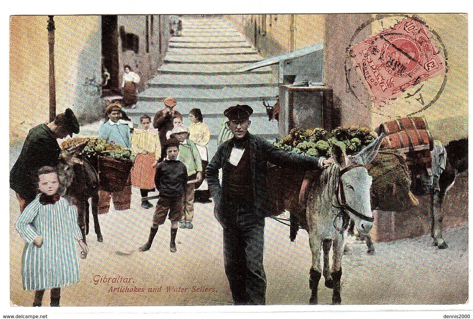 GIBRALTAR - Artichokes And Water Sellers - Carte Colorisée / Colored Card - Ed. V. B. Cumbo, Gibraltar - Gibraltar