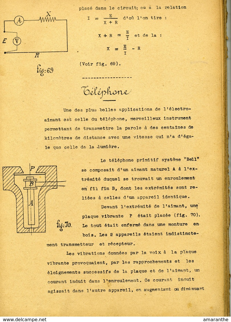 Chemins De Fer De L'Est - Cours D'Electricité 2me Année 1933 - Chemin De Fer & Tramway