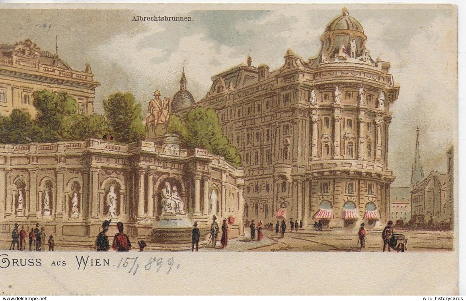 AK 0089  Gruss Aus Wien ( Albrechtsbrunnen ) - Künstlerkarte Um 1909 - Wien Mitte