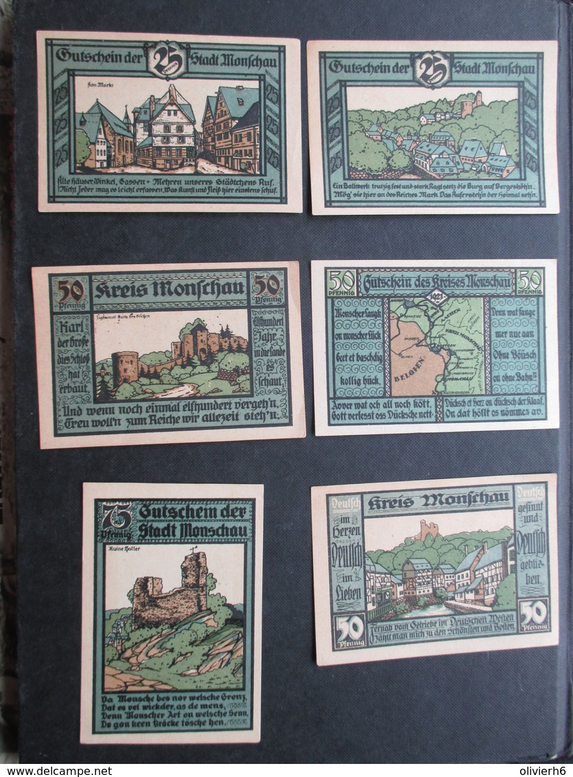 VP LOT 6 BONS DE NéCESSITé NOTGELD (V07) ALLEMAGNE STADT MONSCHAU (2 Vues) 2 X 25, 50, 75 PFENNIG - Monétaires/De Nécessité