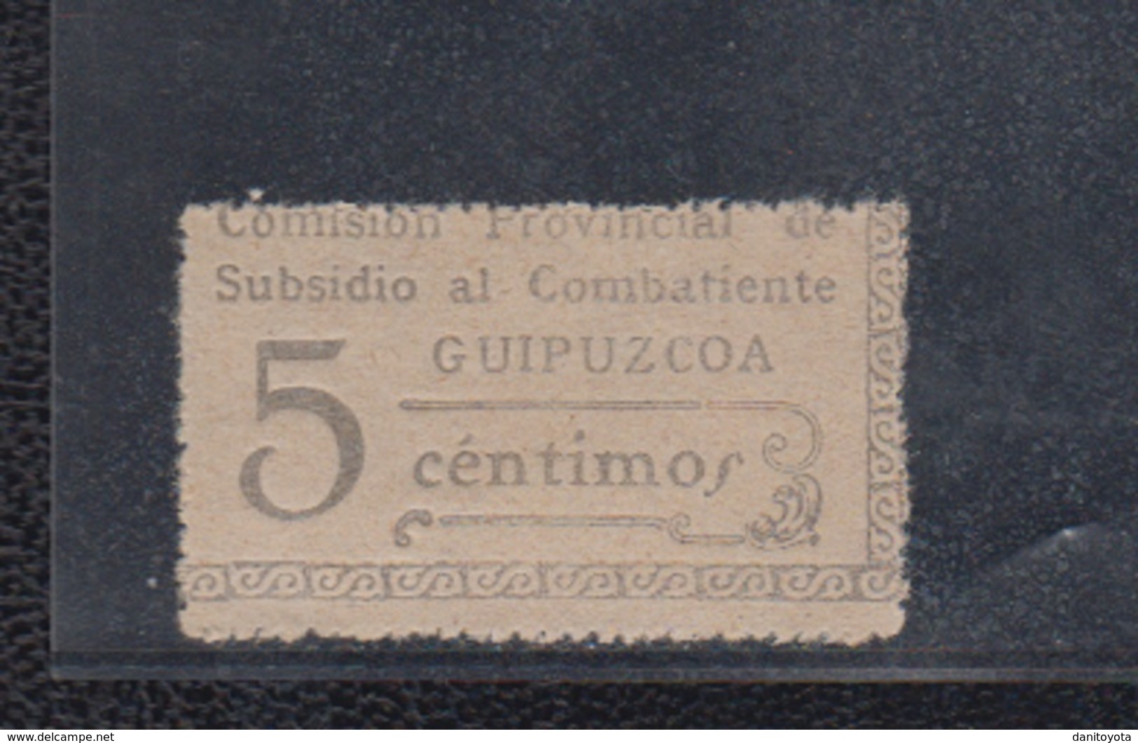 GUIPUZCOA.  EDIFIL 29 *.  5 CTS GRIS  COMISIÓN PROVINCIAL DE SUBSIDIO AL COMBATIENTE. - Emisiones Nacionalistas