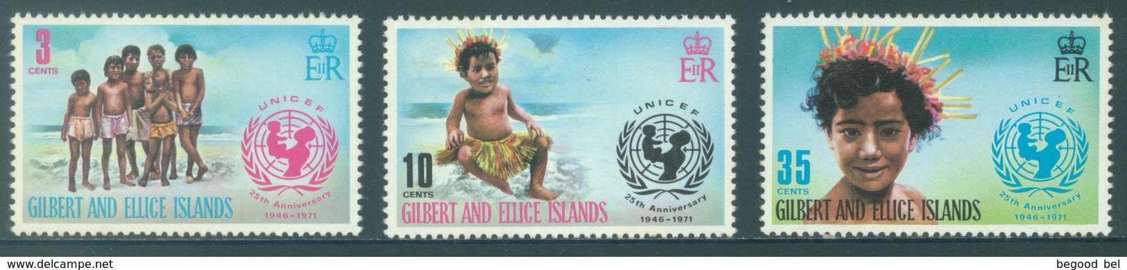 GILBERT ELLICE -  MNH/** - 1971 - UNICEF - Yv 188-190 -  Lot 18277 - Îles Gilbert Et Ellice (...-1979)