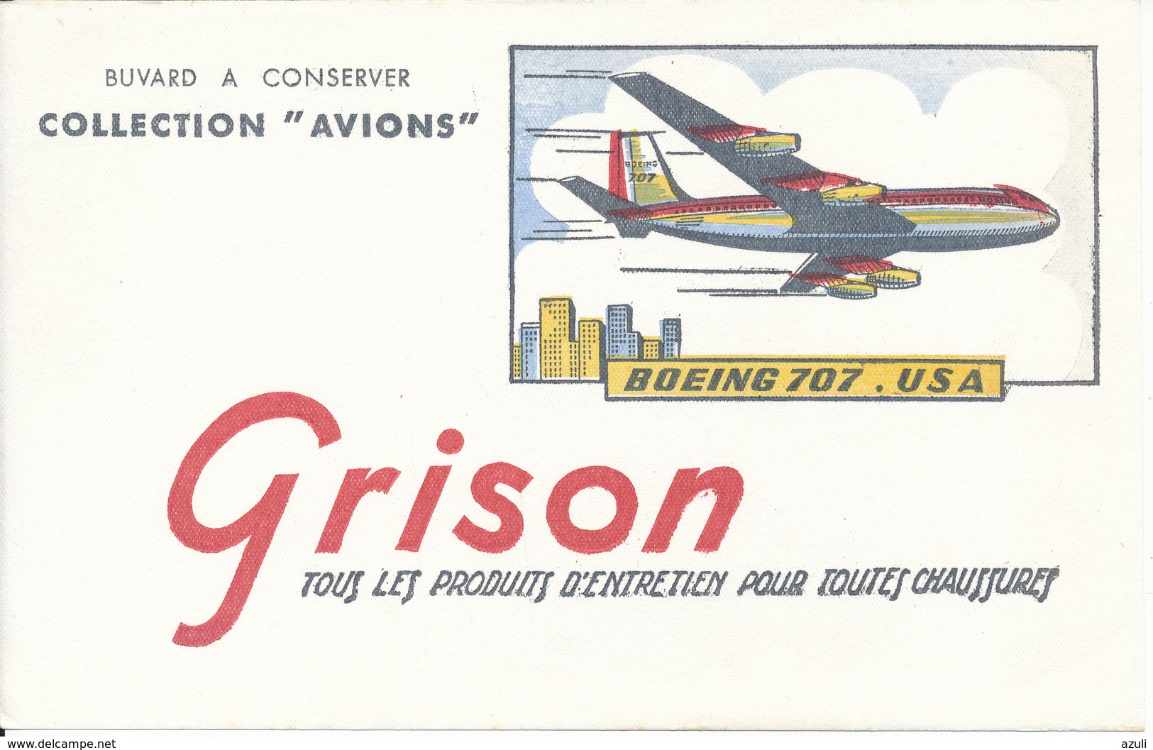 BUVARD - Produits D'Entretien GRISON - Avion Boeing 707 - Chaussures