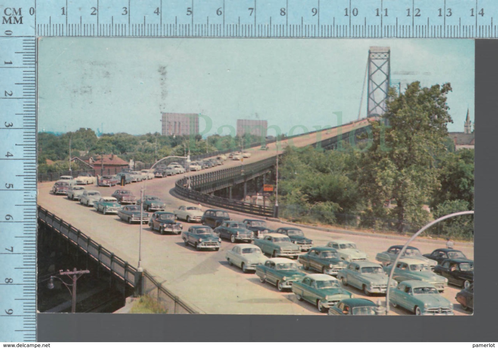 CPM - Canada Ontario - The Ambassador Bridge, Animated Many Old Cars, Used In 1972 - Carte Postale Postcard - Windsor