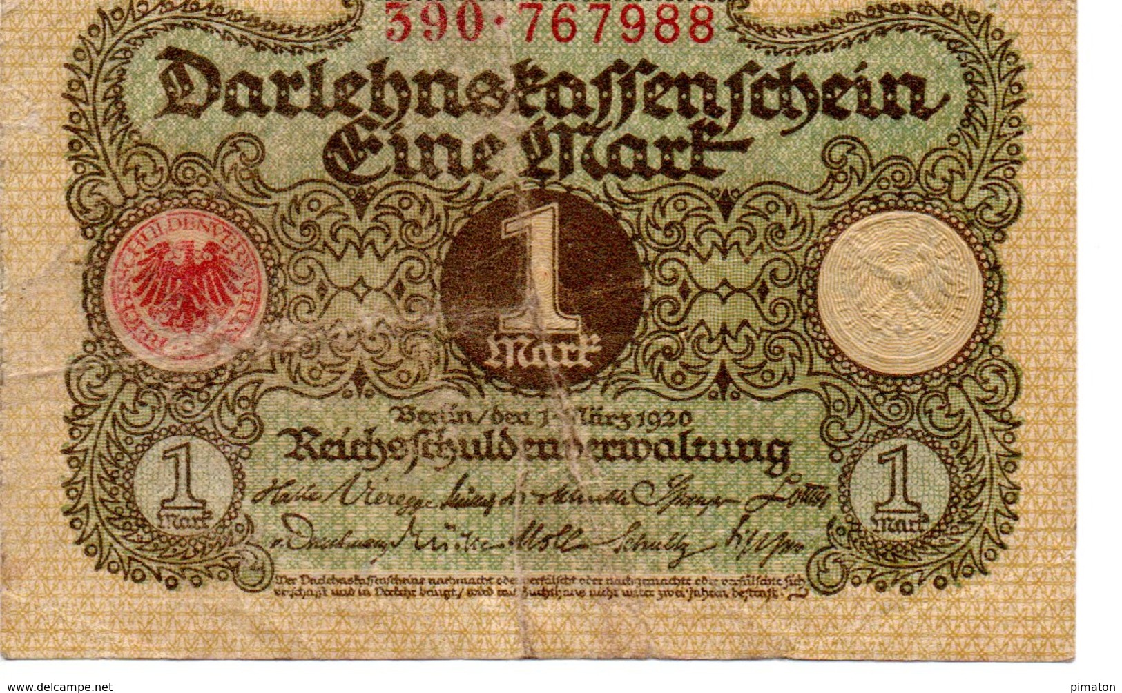 1 MARK  1920 - 1 Mark & 1 Reichsmark