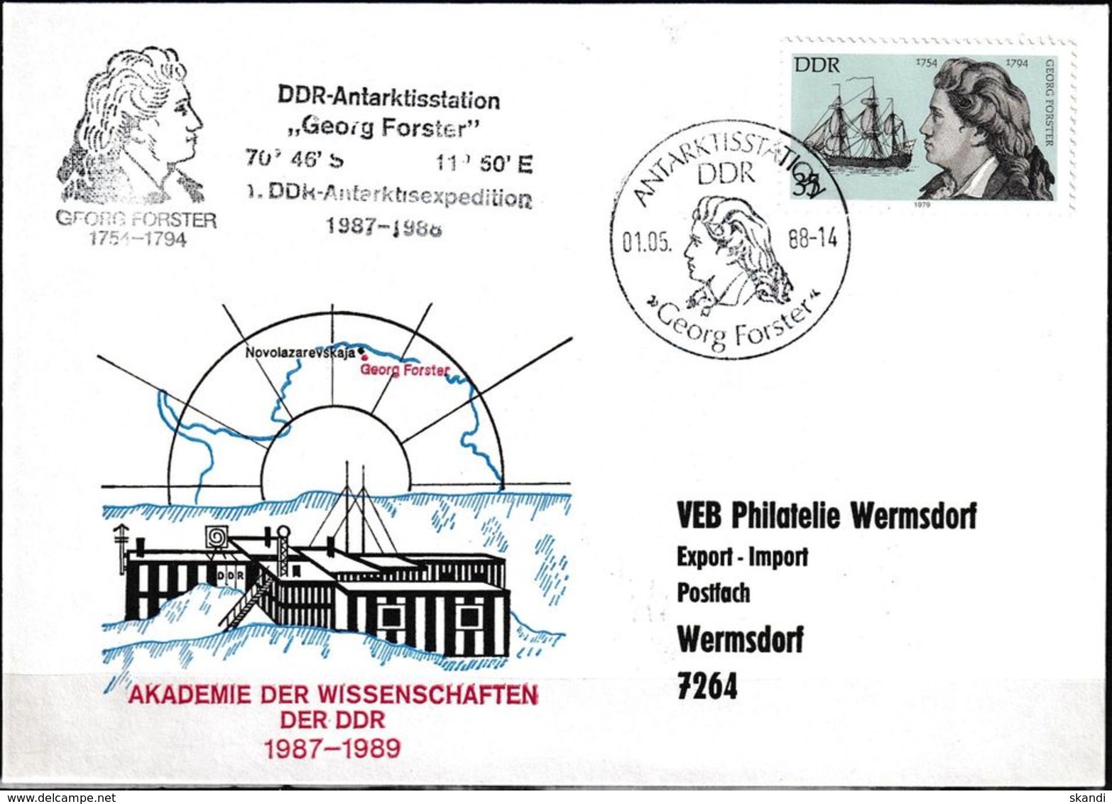 DDR 1988 1. Antarktisexpedition Der DDR Brief - Forschungsstationen