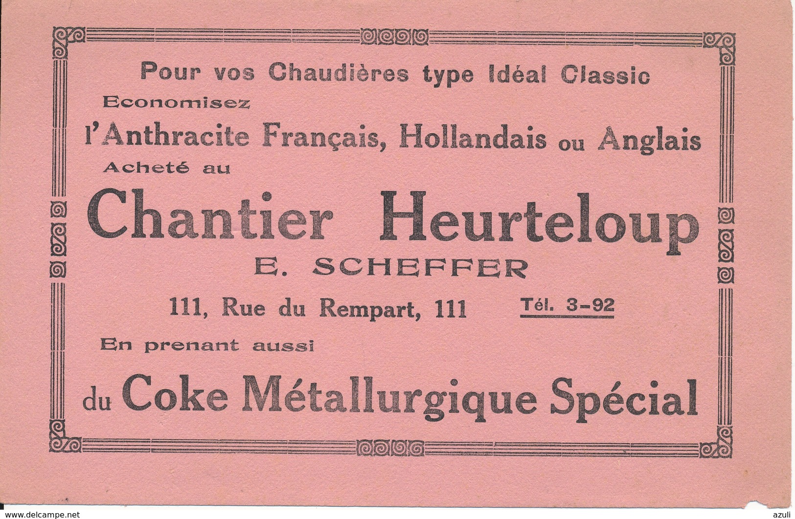 BUVARD - TOURS, Chantier Heurteloup - Anthracite, Coke - Autres & Non Classés