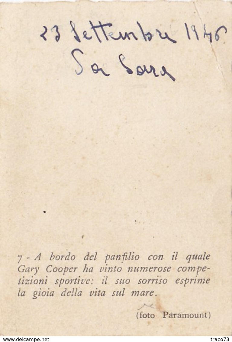 GARY COOPER  /  A Bordo Del Panfilo   _ Foto Su Cartoncino Formato 6 X 8,5 Cm. - Persone Identificate