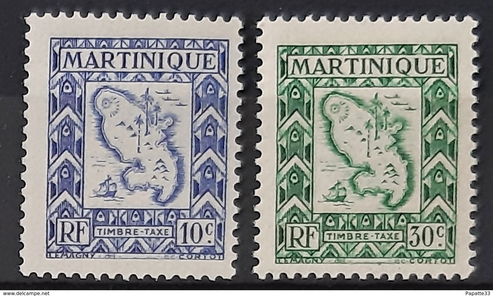 MARTINIQUE TAXE N°27-28 - Neuf Sans Charnière / MNH - Timbres-taxe