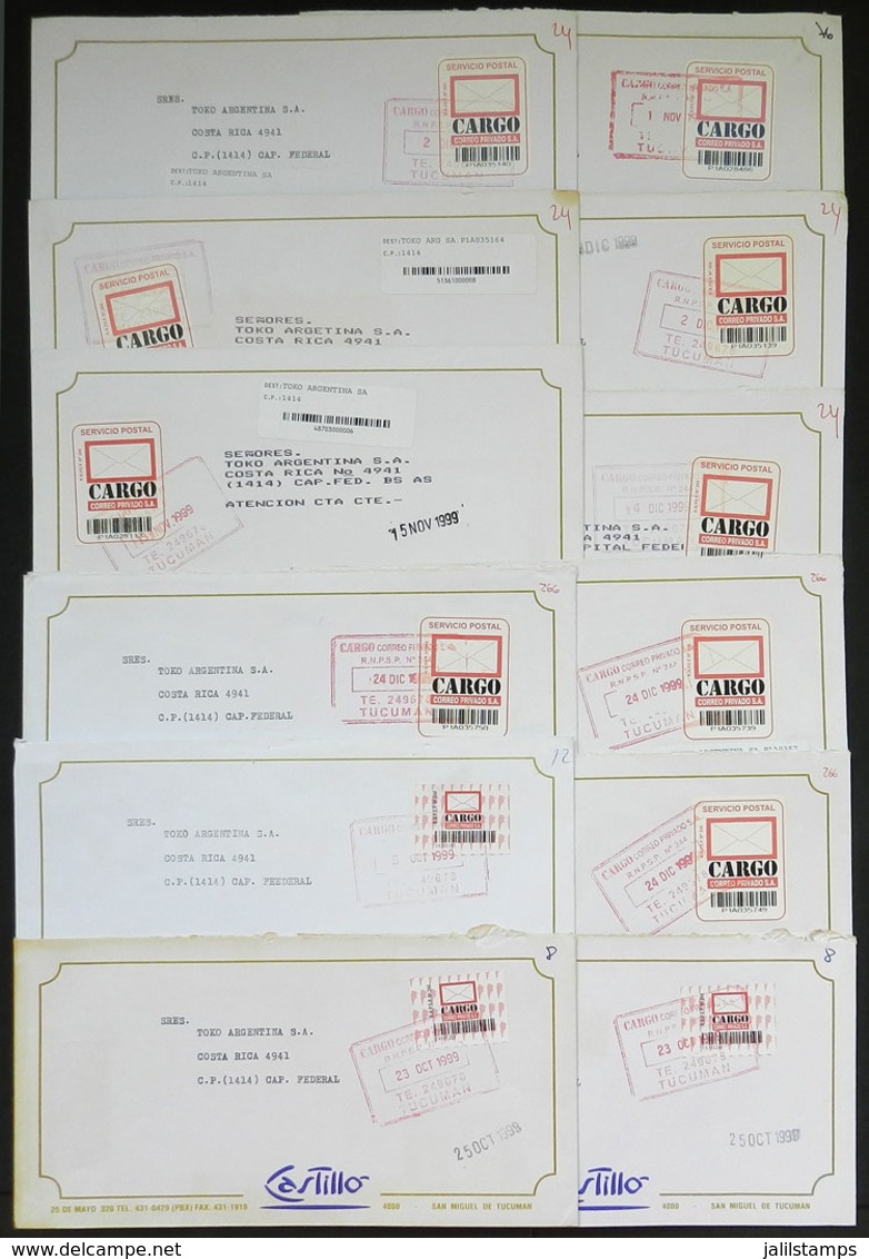 ARGENTINA: CARGO: 12 Covers Used In 1999, With Labels Of This Post, VF Quality - Other & Unclassified
