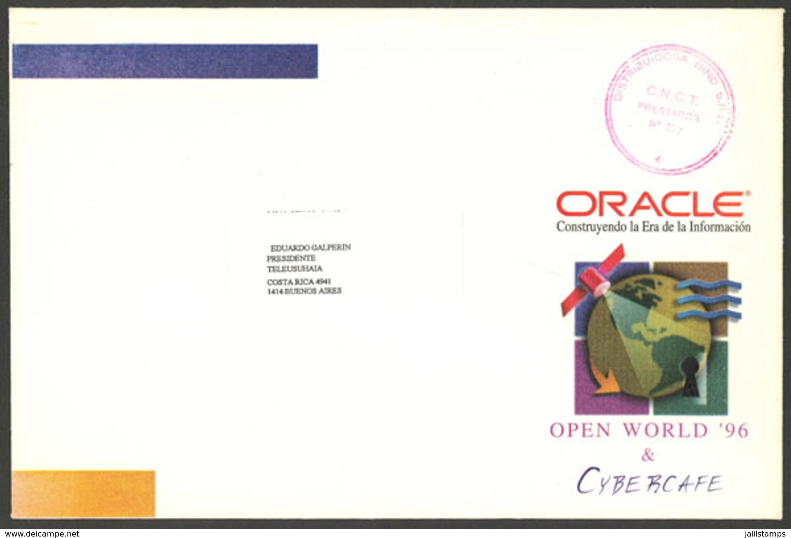 ARGENTINA: DISTRIBUIDORA NINO S.R.L.: Cover Used In 1996 With Mark Of This Post, VF Quality - Sonstige & Ohne Zuordnung