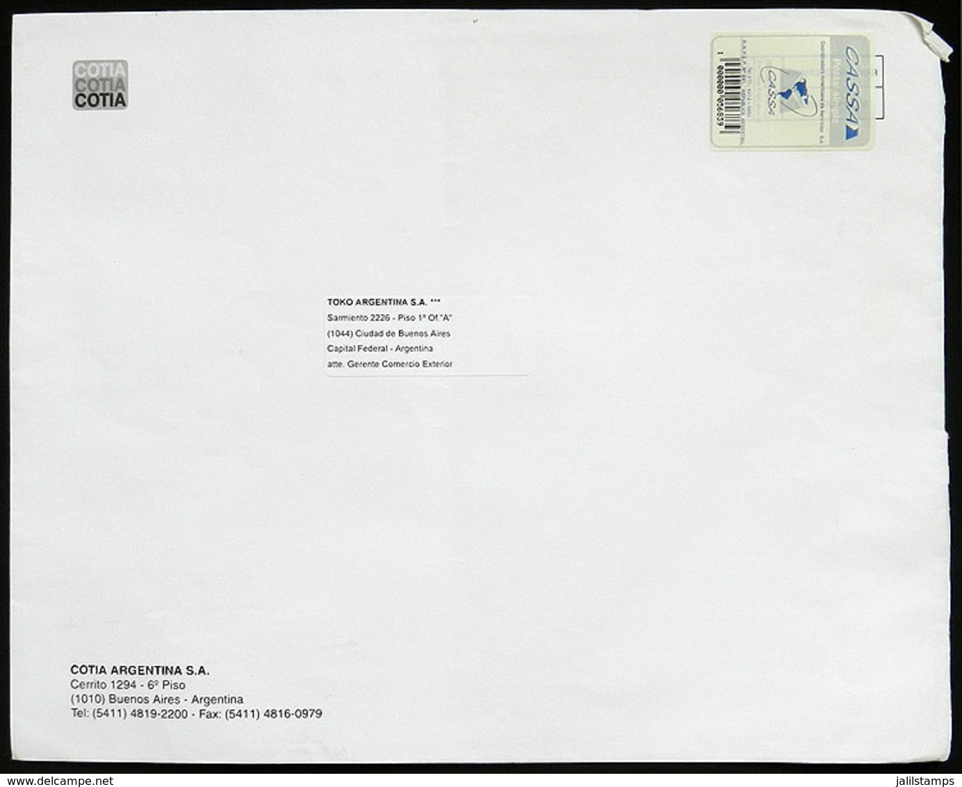 ARGENTINA: EMSERVICES S.R.L.: Used Cover With Marks Of This Post, VF Quality - Andere & Zonder Classificatie