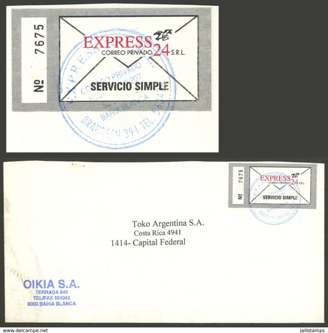 ARGENTINA: EXPRESS 24: Used Cover With Marks Of This Post, VF Quality - Andere & Zonder Classificatie