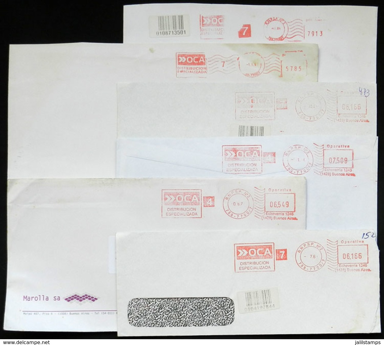 ARGENTINA: OCA: 6 Used Covers With Marks Of This Post, VF Quality - Sonstige & Ohne Zuordnung