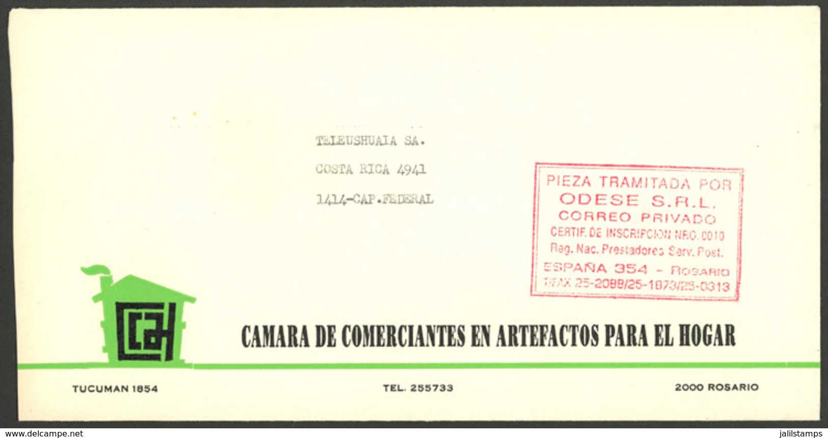 ARGENTINA: ODESE S.R.L.: Used Cover With Mark Of This Post, VF Quality - Autres & Non Classés