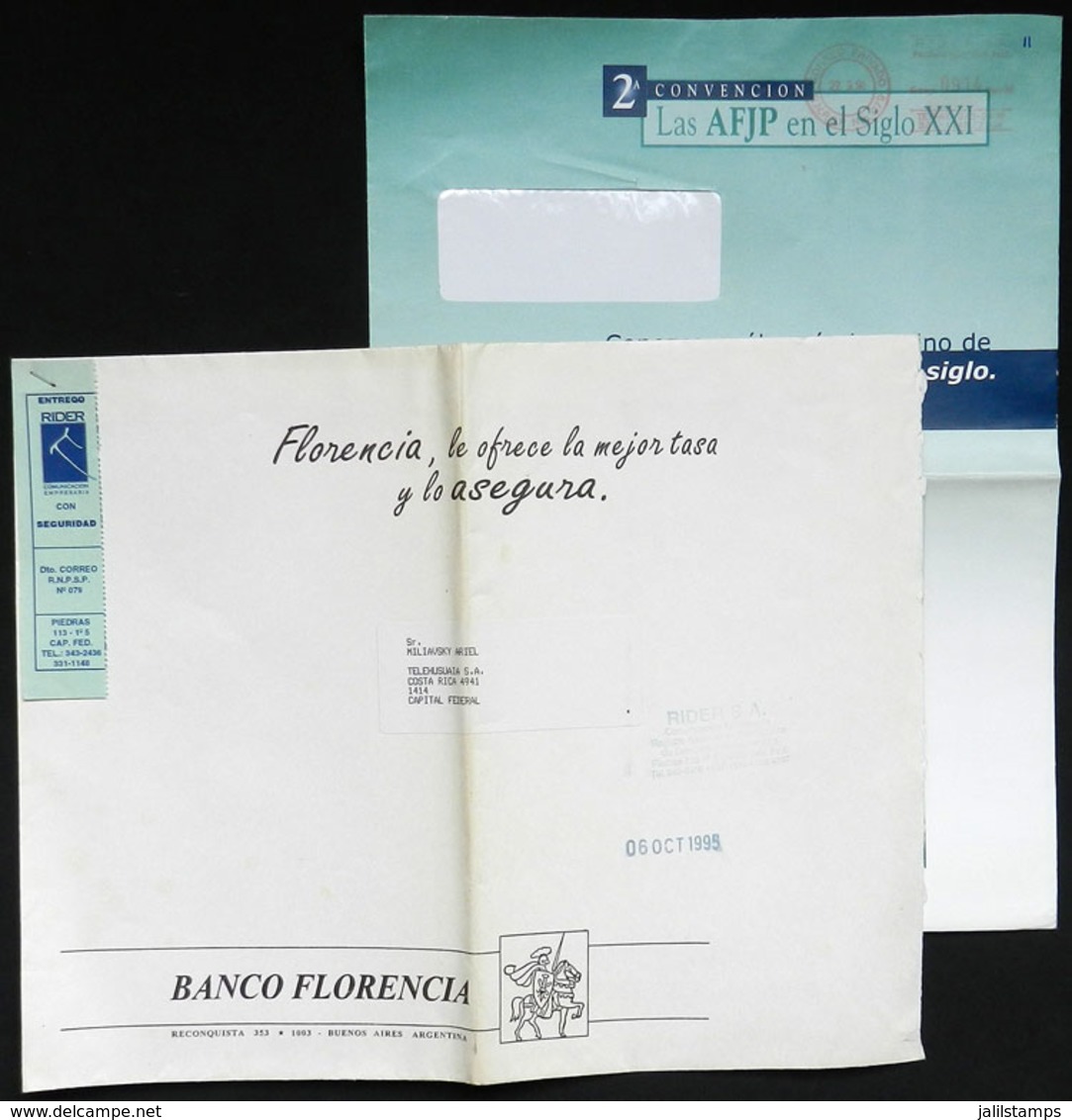 ARGENTINA: RIDER: 2 Covers Used On 6/OC/1995 And 22/SE/1998 With Marks Of This Company, VF Quality - Andere & Zonder Classificatie