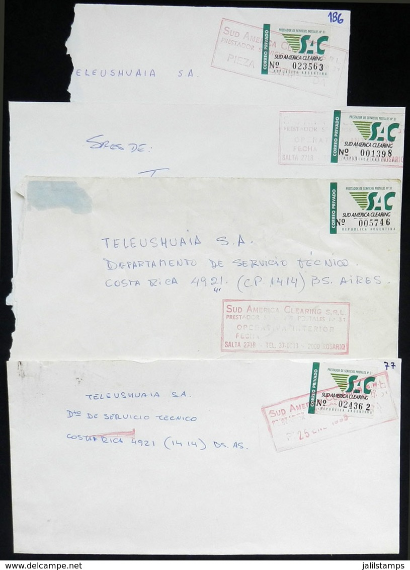 ARGENTINA: SUD AMERICA CLEARING: 4 Used Covers With Labels Of This Post, VF Quality - Sonstige & Ohne Zuordnung