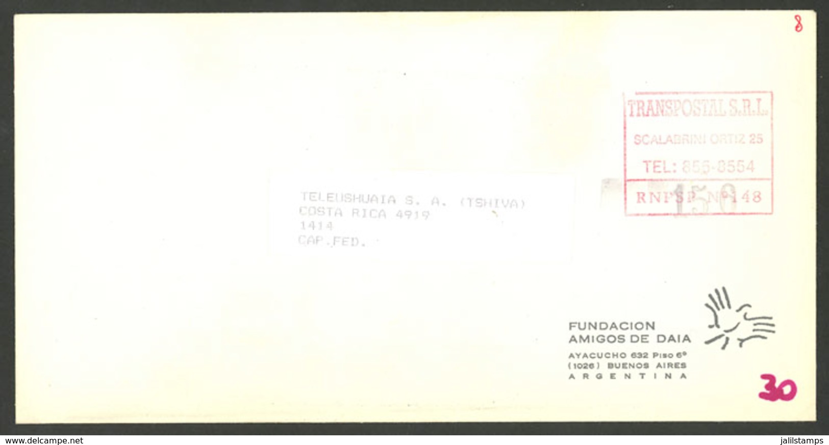 ARGENTINA: TRANSPOSTAL S.R.L.: Used Cover With Mark Of This Post, VF Quality - Andere & Zonder Classificatie