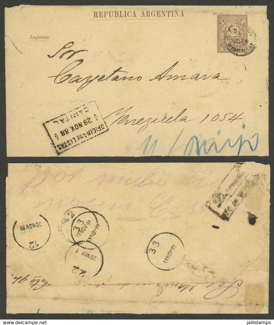ARGENTINA: ½c. Wrapper To Buenos Aires, The Addressee Could Not Be Located So It Was Processed By Oficina De Listas On 2 - Briefe U. Dokumente