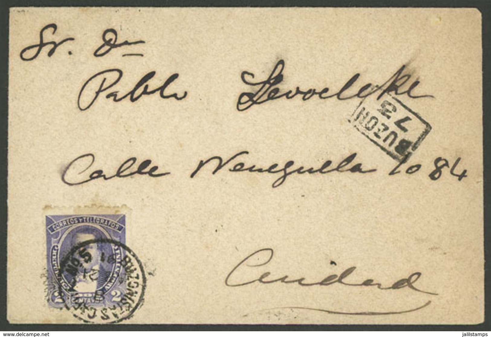 ARGENTINA: 21/AP/1891: Buenos Aires, Cover Franked With 2c. Derqui, Cancelled "BUZON 73", VF Quality" - Brieven En Documenten