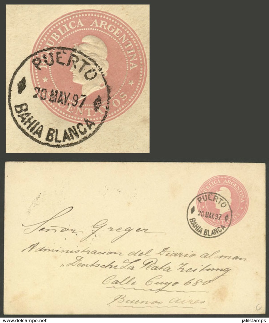 ARGENTINA: Stationery Envelope Sent To Buenos Aires On 20/MAY/1897, Cancelled "PUERTO - BAHIA BLANCA", VF Quality" - Brieven En Documenten