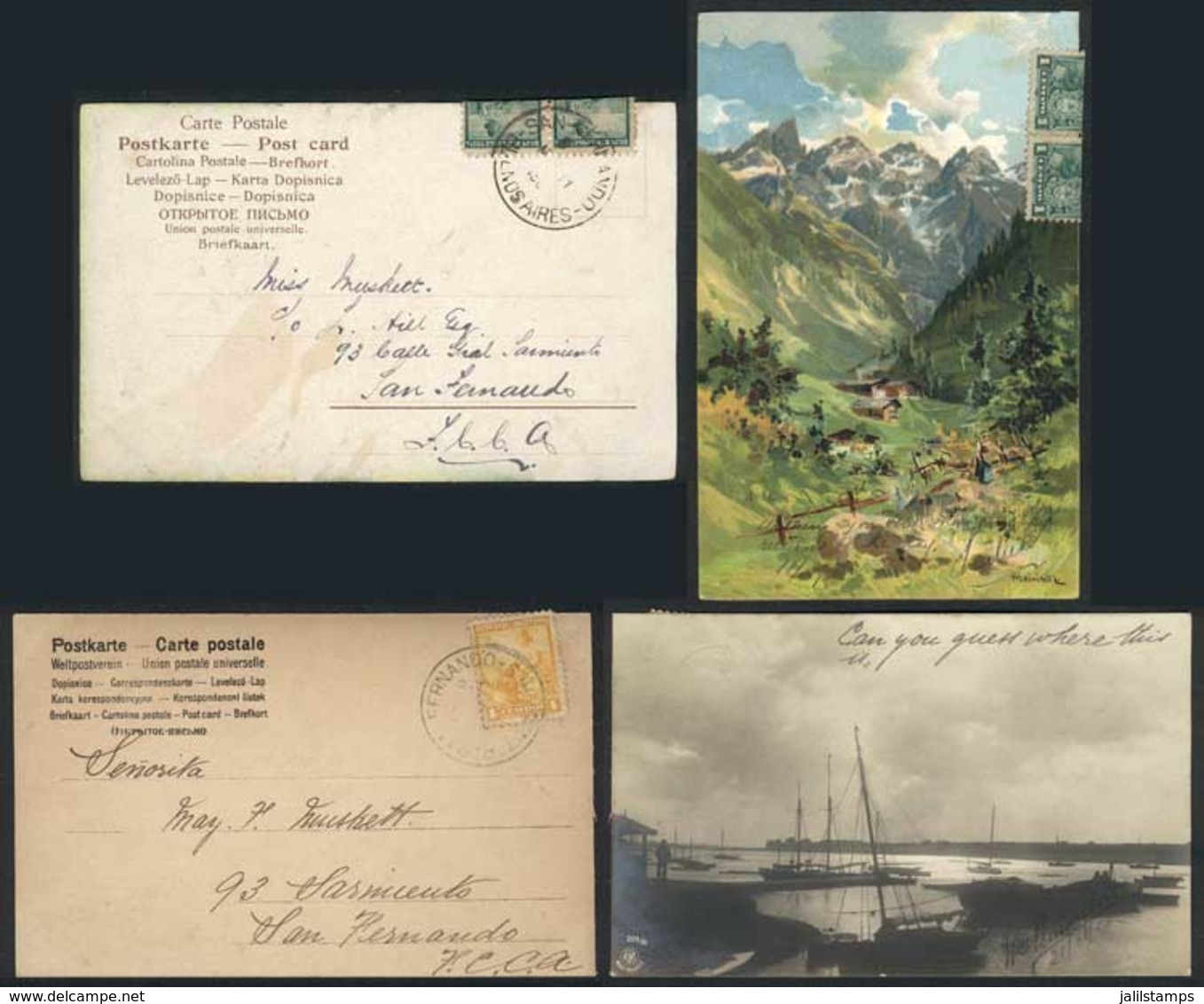 ARGENTINA: 2 Postcards Used In SAN FERNANDO On 11/MAY/1904 And 21/JUN/1904, With Postages Of 2c. And 4c. Respectively, C - Brieven En Documenten