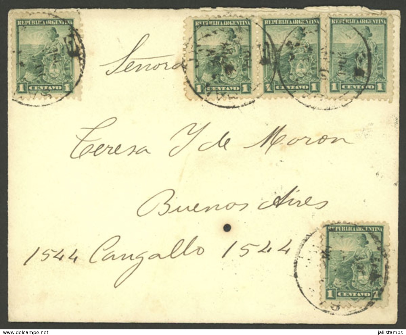 ARGENTINA: Circa 1905: Cover Sent To Buenos Aires Franked With 5c. 1c. Seated Liberty, VF Quality - Brieven En Documenten