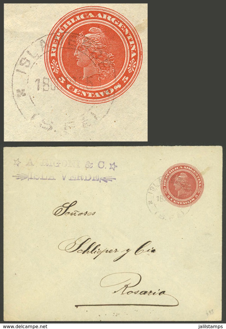 ARGENTINA: 5c. Stationery Envelope Sent To Rosario On 18/OC/1905, Datestamped In ISLA VERDE, VF Quality - Brieven En Documenten