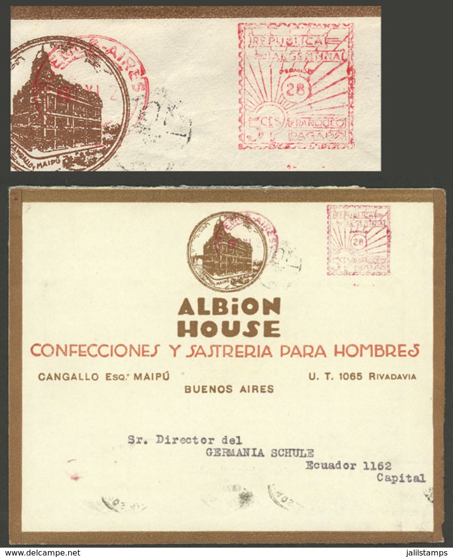 ARGENTINA: Advertising Cover Of Taylor Shop "Albion House", Used In Buenos Aires In NO/1927, With Meter Postage For 5c., - Brieven En Documenten
