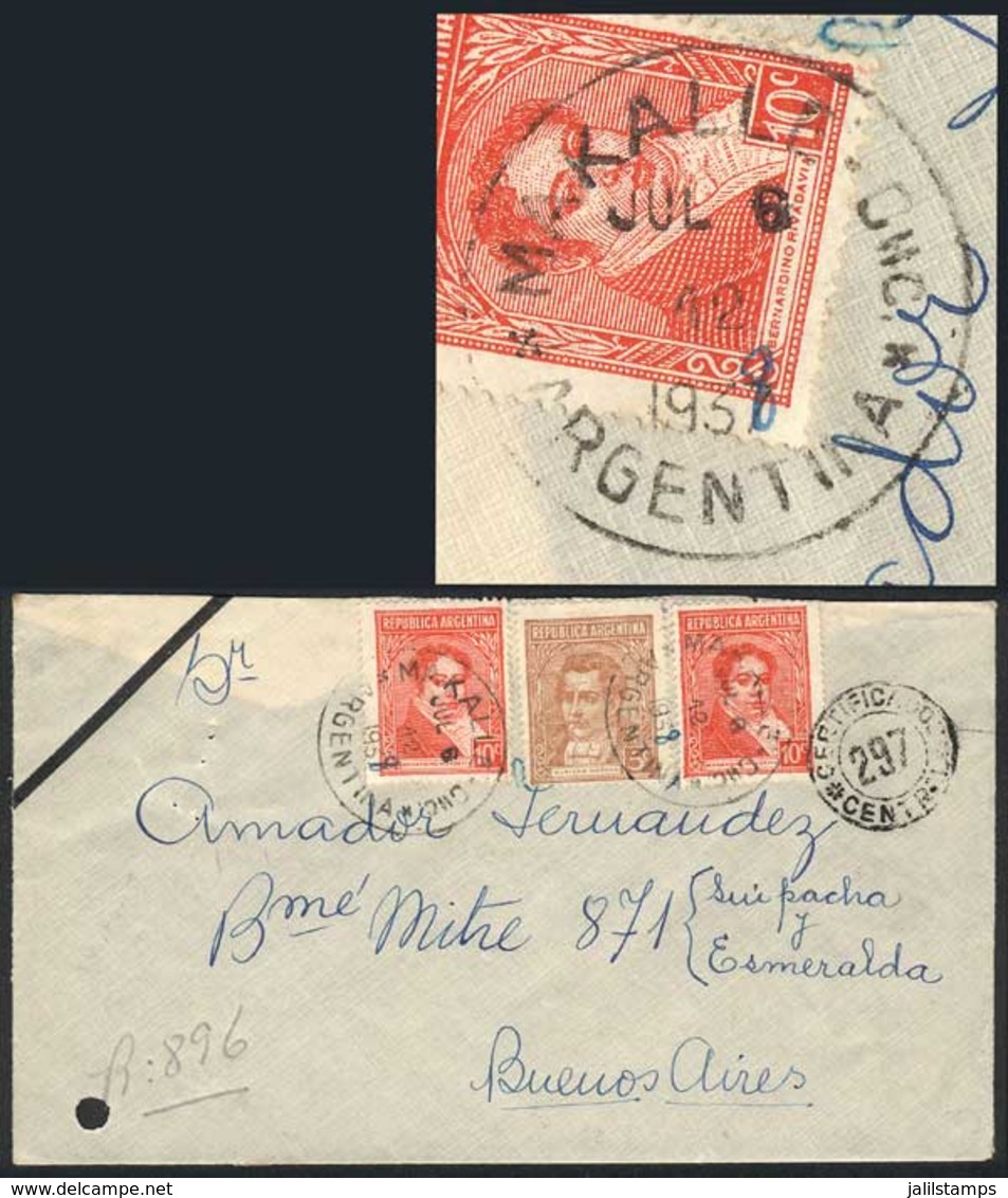 ARGENTINA: Registered Mourning Cover Sent To Buenos Aires On 6/JUL/1938, Bearing 25c. Postage, With Rare Postmark Of MAK - Briefe U. Dokumente