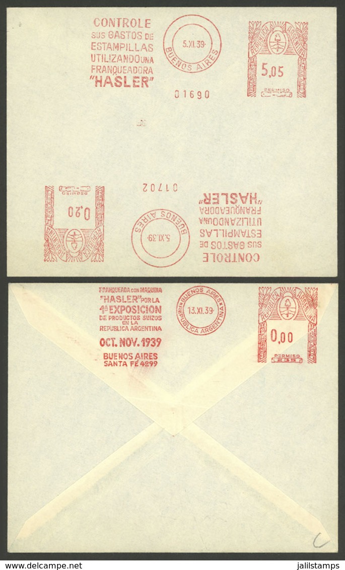 ARGENTINA: Cover With Specimens Of Meter Postages Applied With HASLER Machine, VF Quality - Briefe U. Dokumente