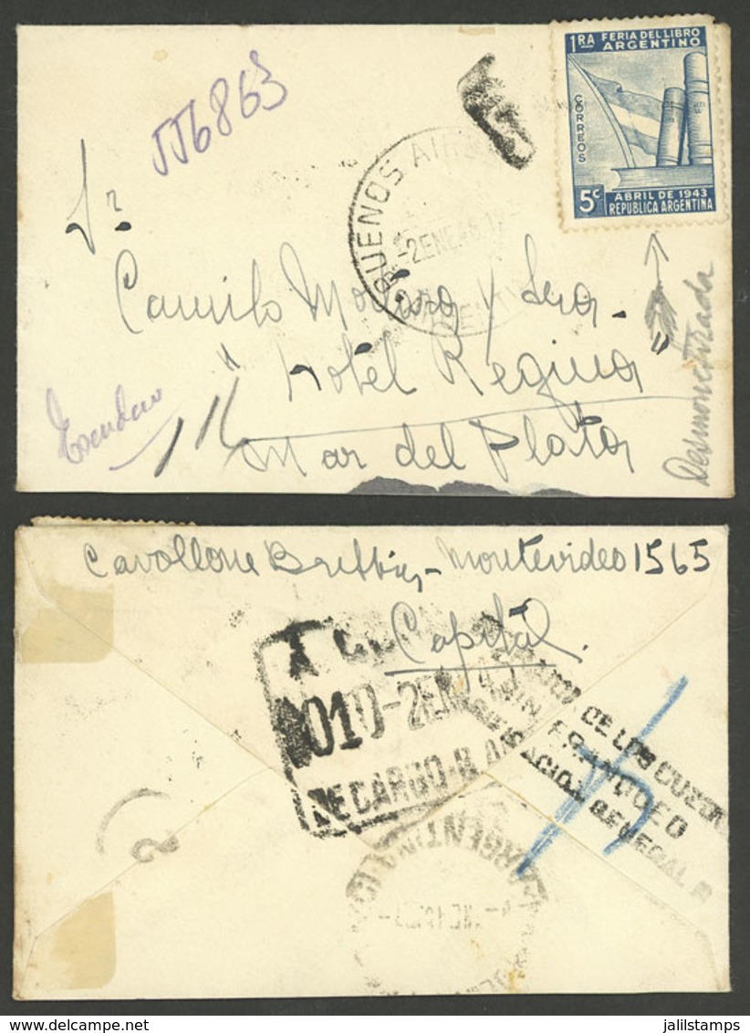 ARGENTINA: 2/JA/1945: Buenos Aires, Cover Franked With 5c. Book Fair, Demonetized In That Period, With Due Marks, VF Qua - Brieven En Documenten