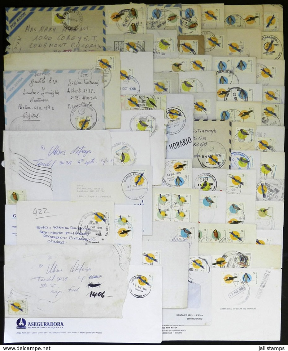 ARGENTINA: Over 150 Covers Used Between 1995 And 2001, Franked With Stamps Of "Birds" Basic Issue, VF General Quality - Briefe U. Dokumente