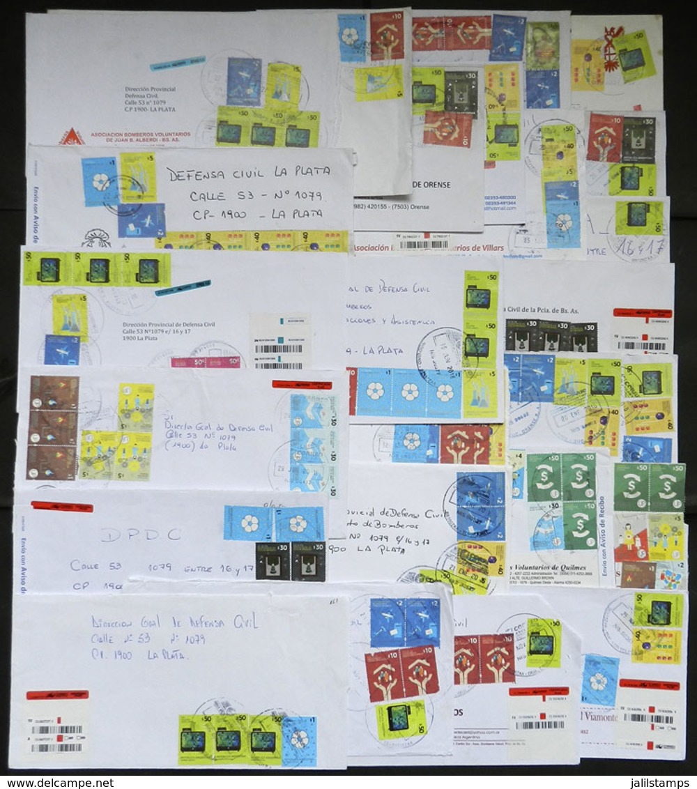 ARGENTINA: 25 Covers Used Between 2014 And 2016, Franked With Stamps Of The "Decade Of Recovery" Basic Issue, VF Quality - Lots & Serien