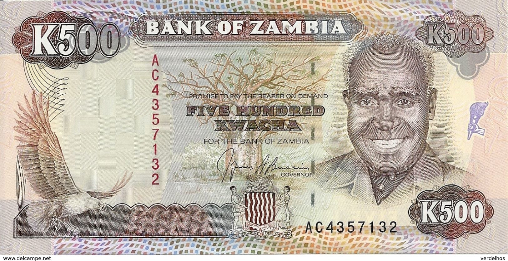 ZAMBIE 500 KWACHA  ND1991 UNC P 35 - Zambie