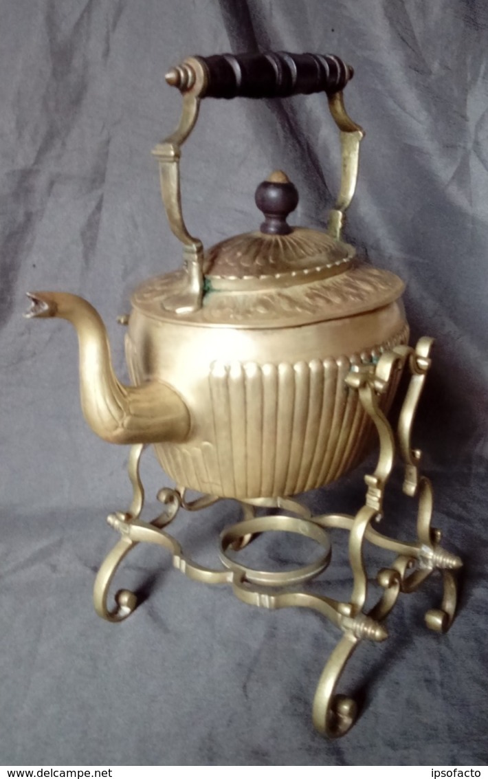 Théière Bouilloire William Soutter Son XIXème SWS & B Brass Teapot 19th - Cuivres