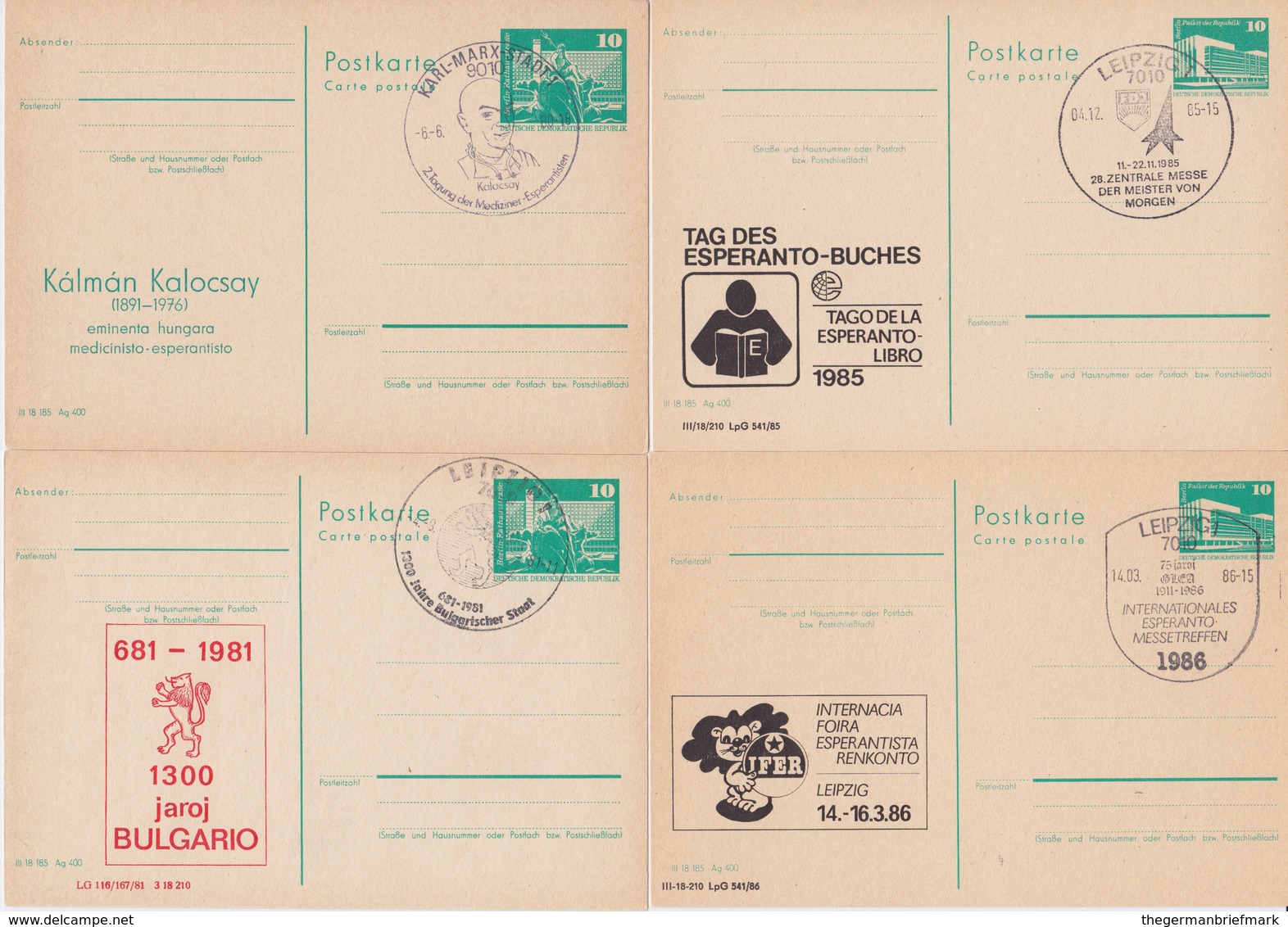 CHOICE 6 Aus 20 Ganzsachen DDR Postkarten M Privatem Zudruck Ca 1975-1990 AUSWAHL - Autres & Non Classés