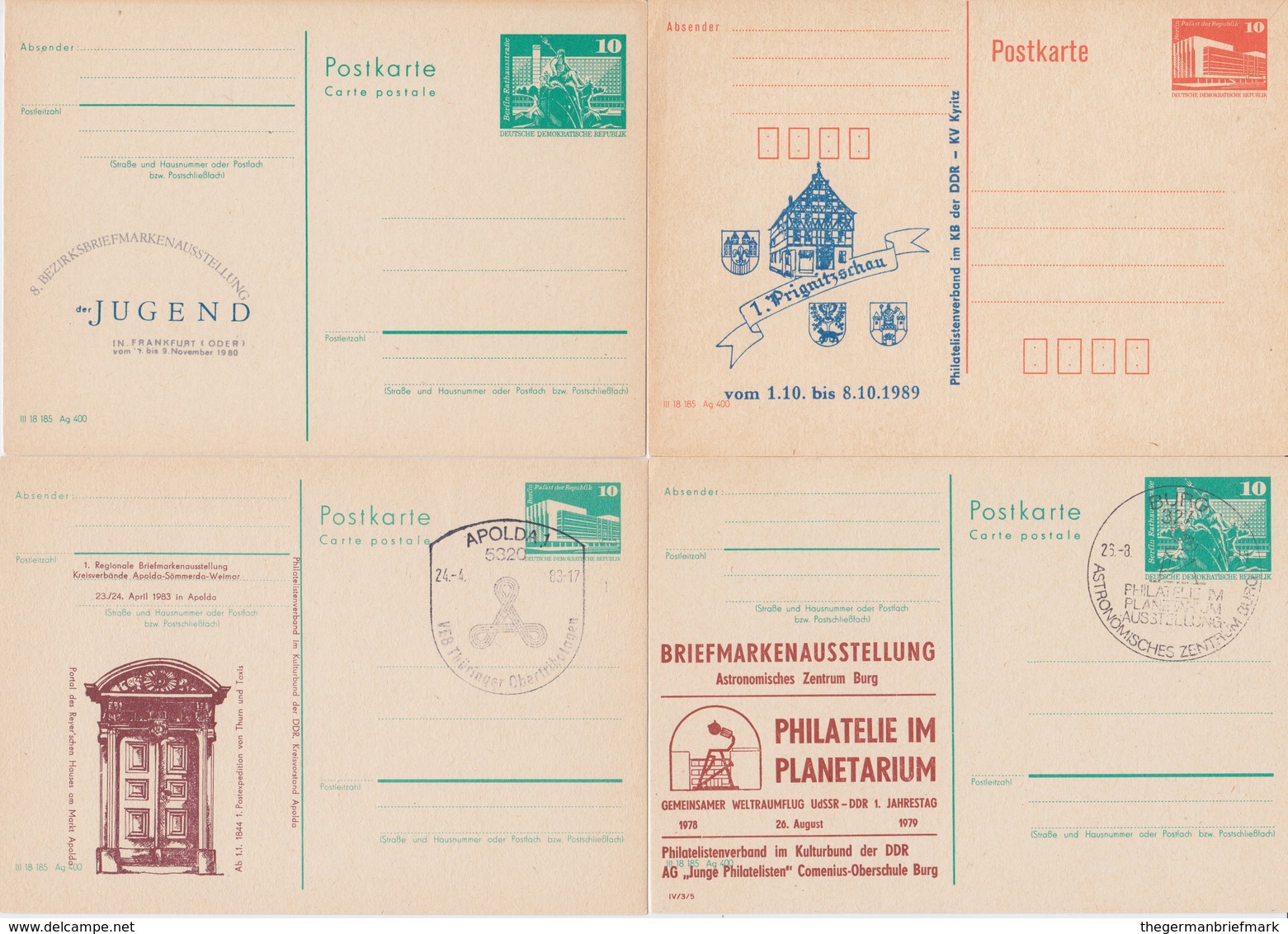 CHOICE 6 Aus 20 Ganzsachen DDR Postkarten M Privatem Zudruck Ca 1975-1990 AUSWAHL - Andere & Zonder Classificatie