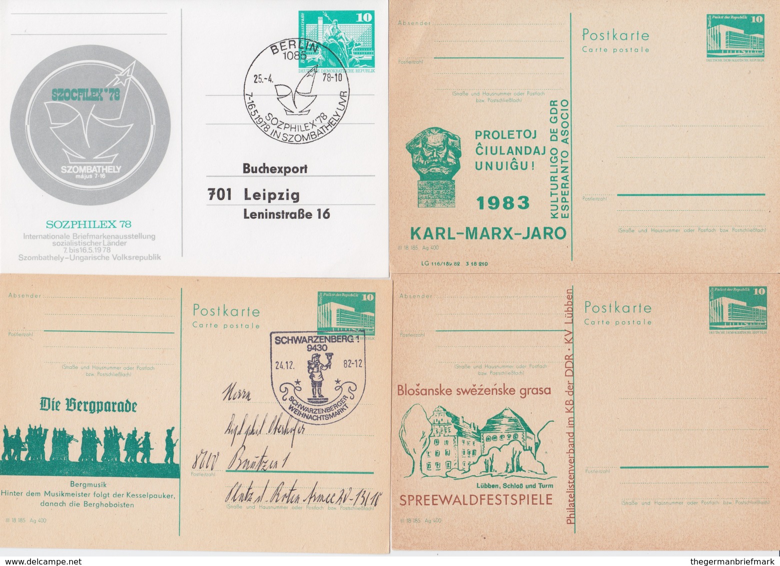 CHOICE 6 Aus 20 Ganzsachen DDR Postkarten M Privatem Zudruck Ca 1975-1990 AUSWAHL - Other & Unclassified