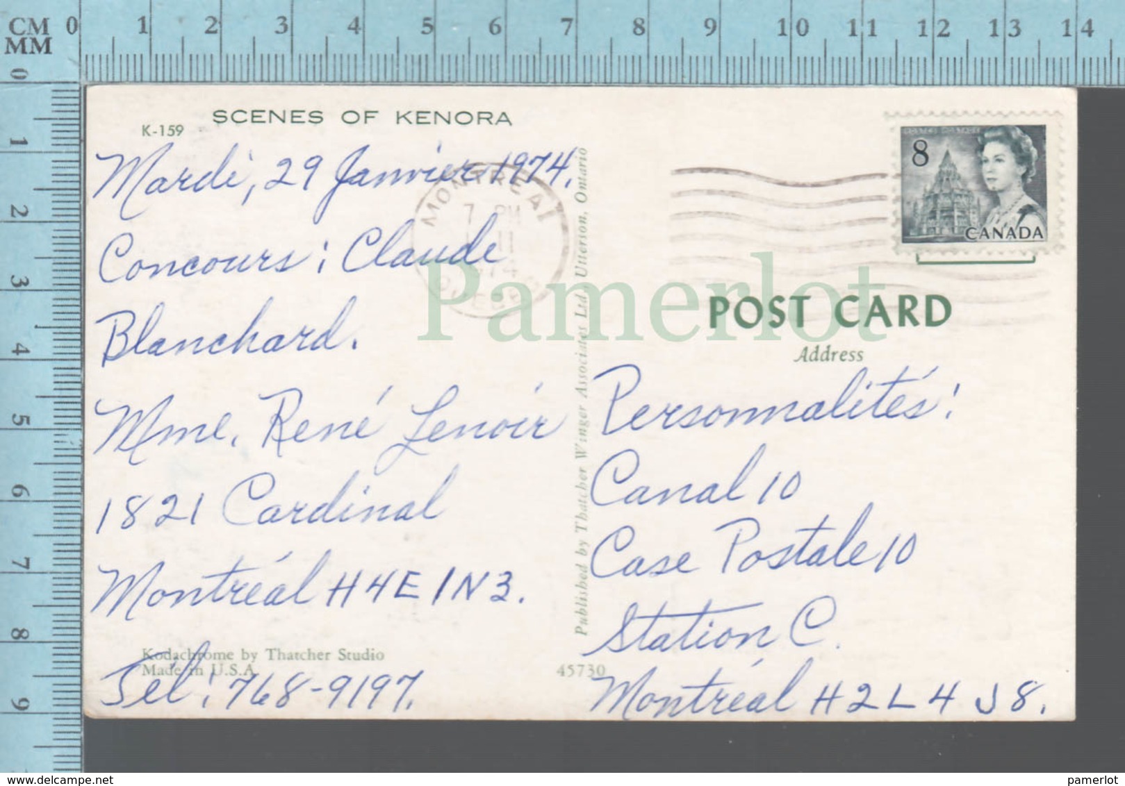 CPM - Canada Ontario -Scenes Of Kenora  , Used In 1974, + Stamp - Autres & Non Classés