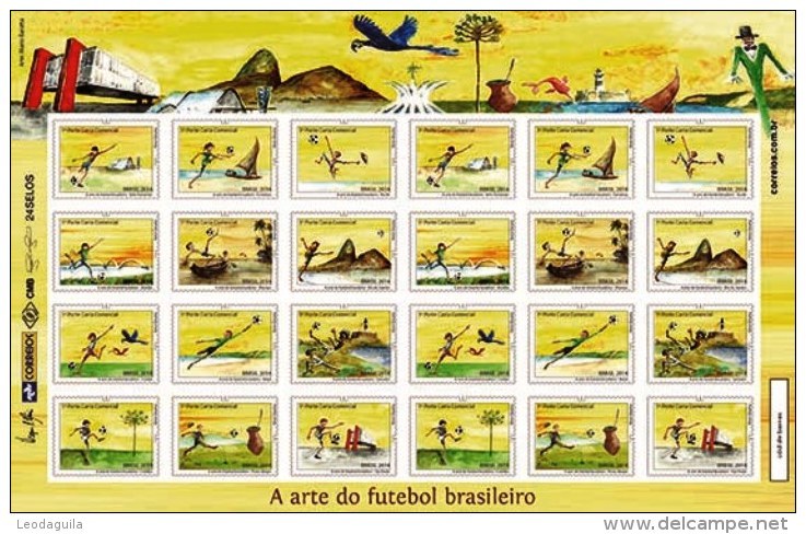 BRAZIL 2014  -  THE ART OF BRAZILIAN  FOOTBALL - 24 Stamps - MINT - SPECIAL OFFER - Nuevos