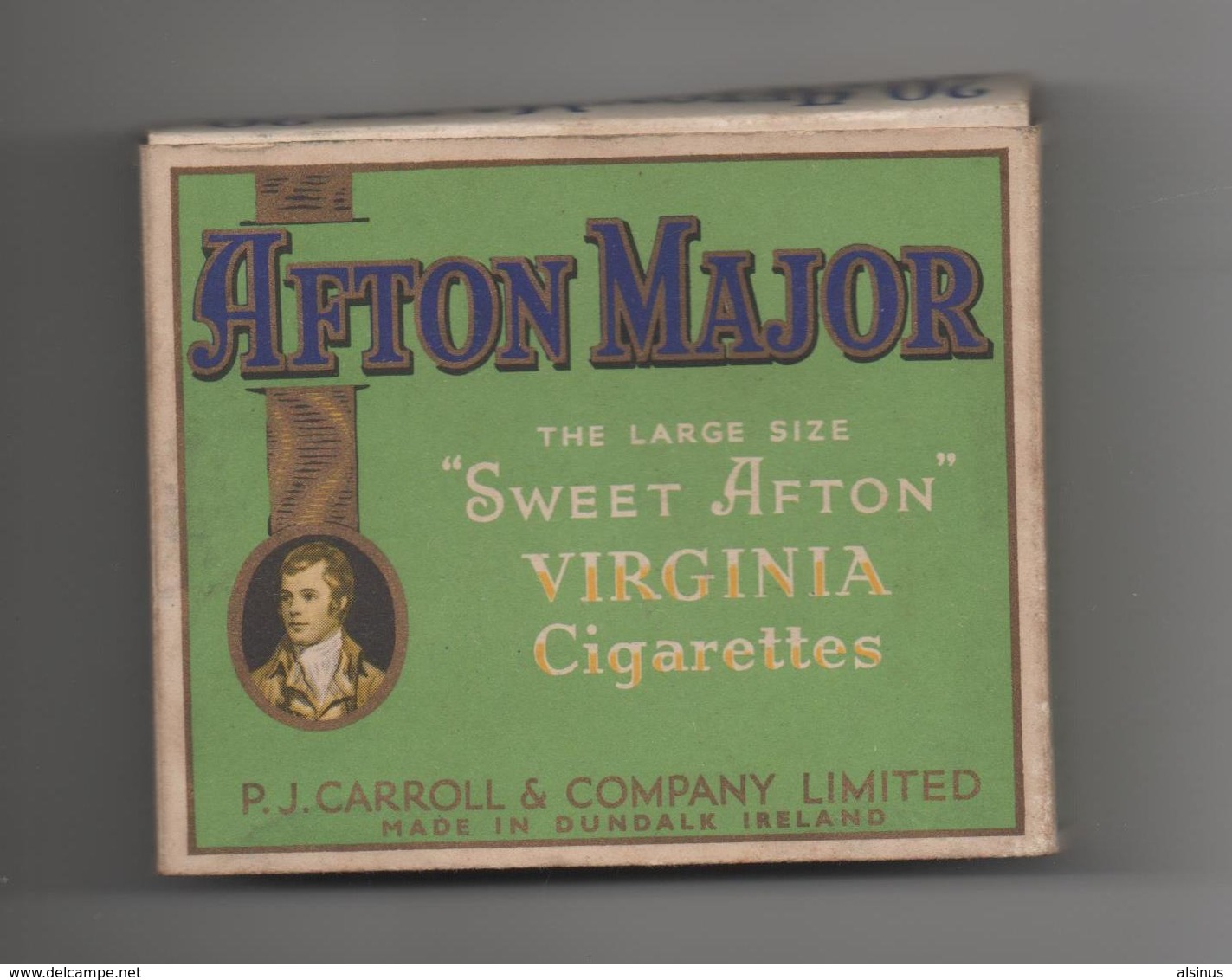 IRELAND - ETUI VIDE DE 20 CIGARETTES - AFTON MAJOR - SWEET AFTON - VIRGINIA CIGARETTES - Empty Cigarettes Boxes