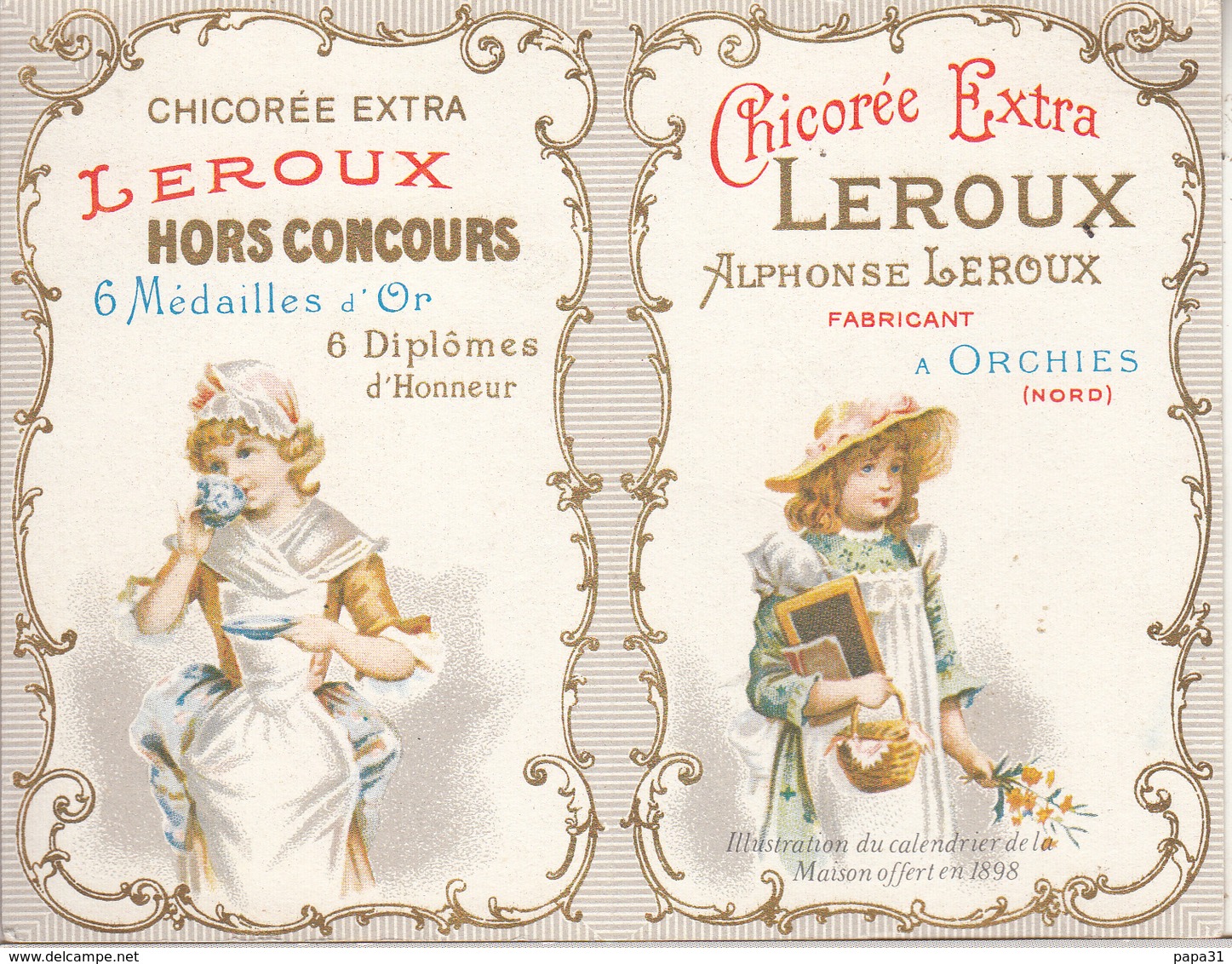 Calendrier  De 1976  " CHICORÉE  LEROUX " - Petit Format : 1971-80