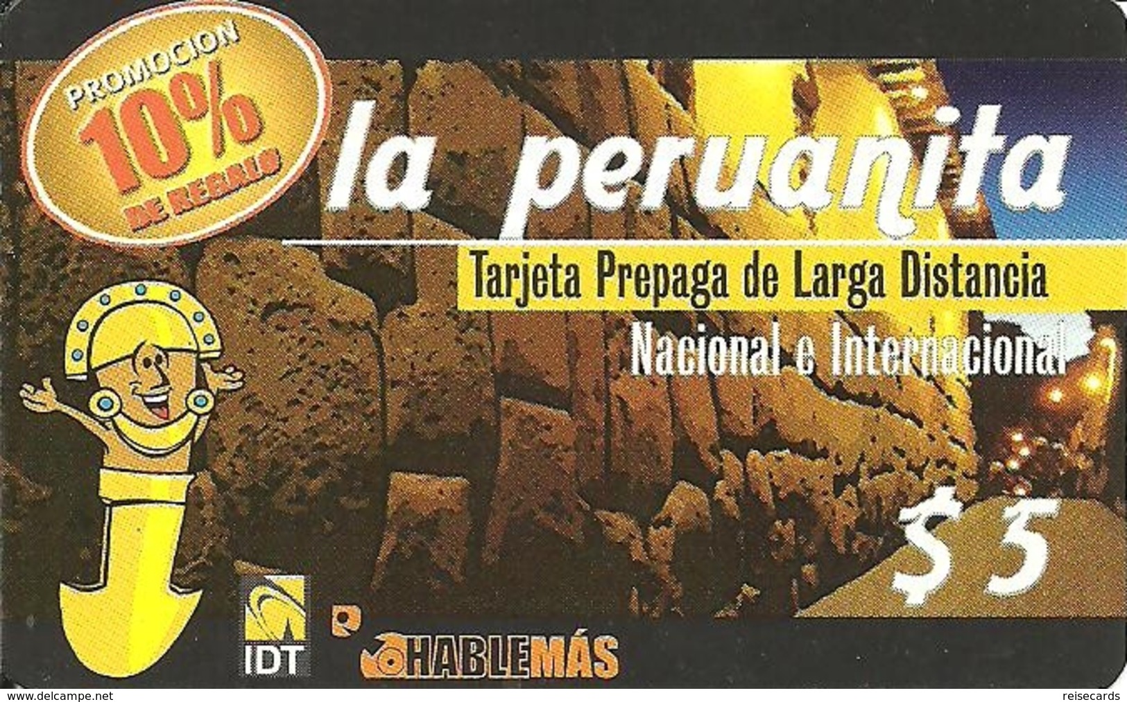 Argentina: Prepaid IDT La Peruanita 10%  3 Month, Producer Color-Graf - Argentinien