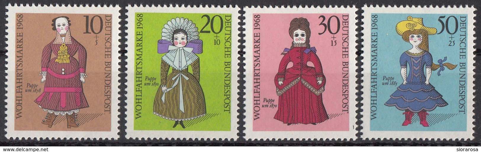 Germania 1968 Sc. B438-B441  Doll Bambole Museo Nuremberg Germany Semipostal MNH Full Set - Bambole