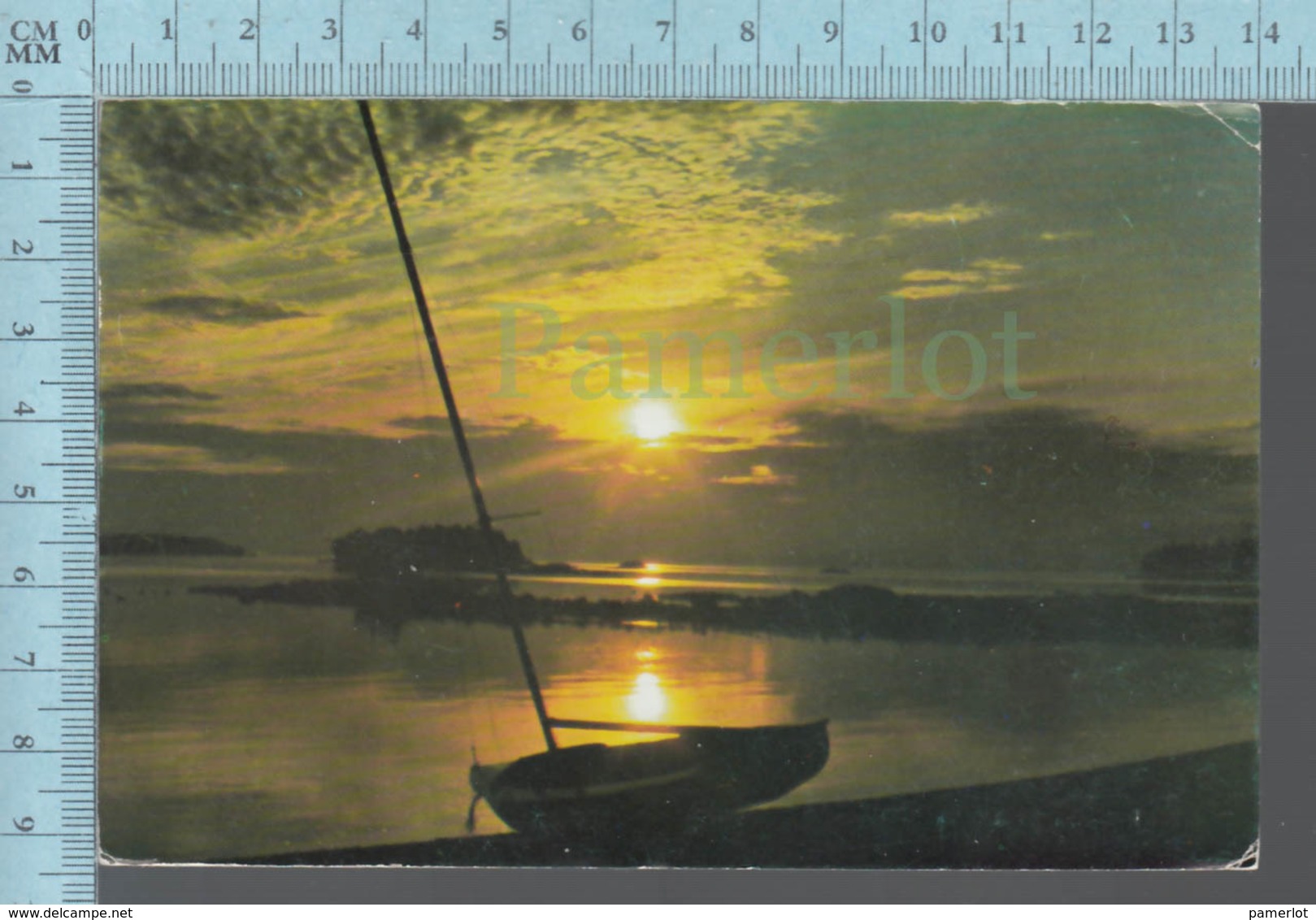 CPM - Canada Quebec - Coucher De Soleil Sur Le Lac, Used In 1984 + Stamp Timbre - Cape Breton